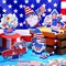250th Anniversary Patriotic Table Centerpiece - 18 Pcs 4th of July Decorations - 1776-2026 USA Independence Day Table Decor with American Flags & Red White Blue Accents for Memorial Day